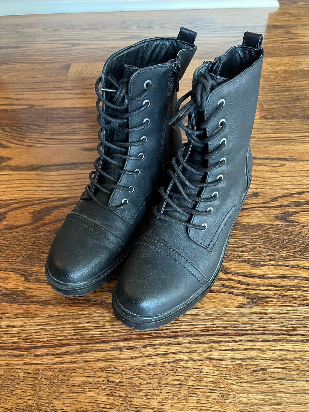 Women’s Black Lace-Up Combat Boots